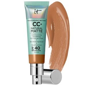 IT Cosmetics CC+ Cream Natural Matte Foundation with SPF 40 Rich Honey, NEW